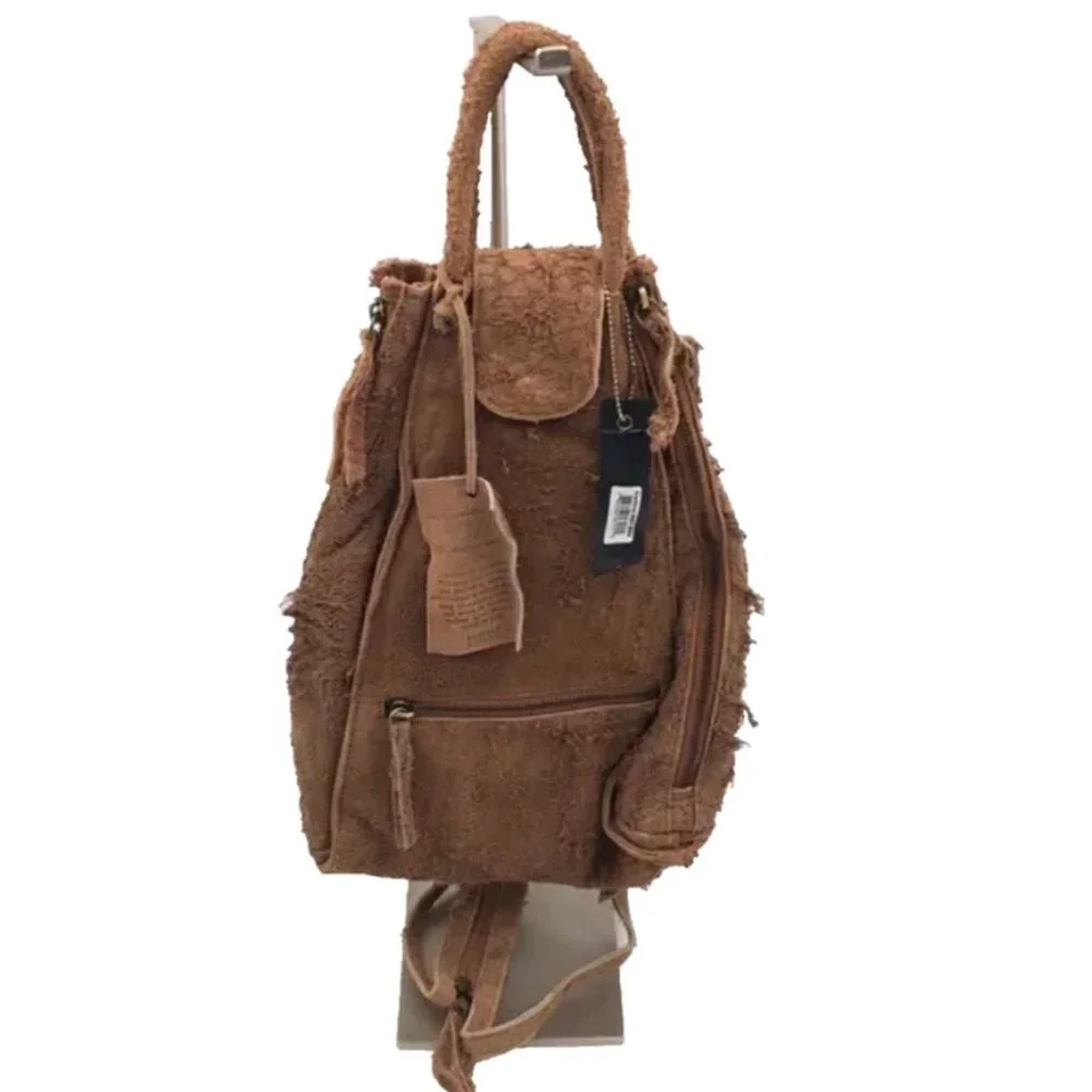 Latico Clarkson Shredded Suede Leather Backpack